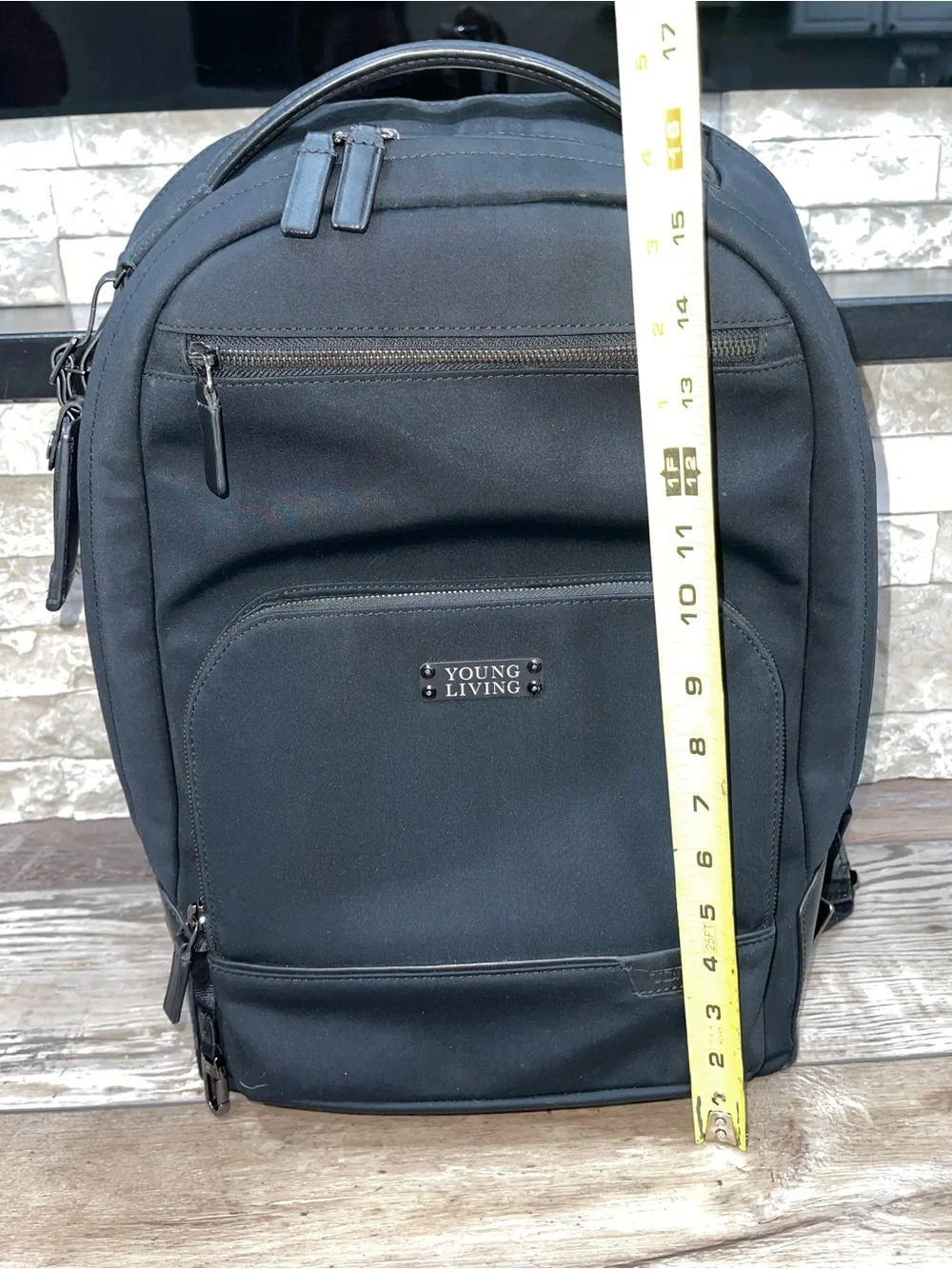 Tumi Harrison Warren Backpack Black Leather/Nylon Unisex. Branded